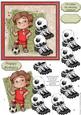 Soccer Star Topper & Decoupage Red & White Football Fans