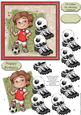 Soccer Star Red & White Topper & Decoupage Football Fans