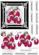 Art Deco Lady Christmas Square Black & Silver Decoupage