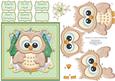 Ho Ho Hoot Christmas Brown Owl Card Topper & Decoupage