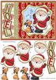 Santas Carols Christmas Card Topper & Decoupage