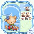 Age 2 Teddy & Train Shape Card & Decoupage Mini Kit