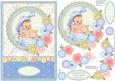 New Baby Boy Vintage Baby Boy Card Topper & Decoupage