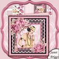 Art Deco Lady in Pink & Gold 8x8 Mini Kit & Decoupage