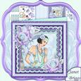 Art Deco Lady in Mint & Lilac 8x8 Mini Kit & Decoupage