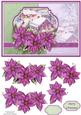 Christmas Winter Village & Plum Poinsettia Decoupage