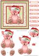 Happy Piggin Christmas Card Topper & Decoupage