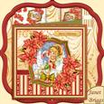 Christmas Candy Cane Fairy 8x8 Mini Kit with Decoupage