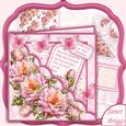 Square Scallop Pocket Summer Roses Mini Kit & Decoupage