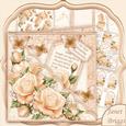 Square Scallop Pocket Cream Roses Mini Kit All Occasions