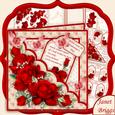 Square Scallop Pocket Red Roses Mini Kit All Occasions
