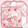 Square Scallop Pocket Pink Pansy Mini Kit & Decoupage