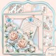 Square Scallop Pocket Pastel Roses 2 Mini Kit All Occasions