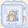 Cute Cradle New Baby Boy 8x8 Mini Kit & Decoupage
