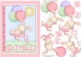 Baby Girl Bunny & Balloons A5 Card Topper & Decoupage