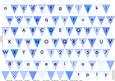 Alphabet Bunting Blue Letters Numbers & Blanks