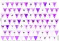 Alphabet Bunting Purple Letters Numbers & Blanks
