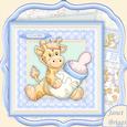 Baby Boy Giraffe 8x8 Mini Kit & Decoupage