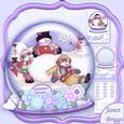Christmas Snow Globe Snowmen Fun Shaped Card Mini Kit