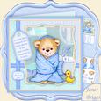 Baby Boy Bath Time 8x8 Mini Kit & Decoupage