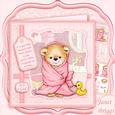 Baby Girl Bath Time 8x8 Mini Kit & Decoupage