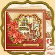Christmas Fawn & Poinsettia 7.5 Decoupage Mini Kit
