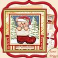 Bear in Boot Christmas Card Mini Kit & Decoupage