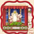 Candlelight Mice 8x8 Christmas Mini Kit with Decoupage