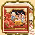 Christmas Cute Nativity & Poinsettia 7.5 Decoupage Mini Kit