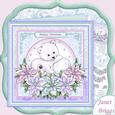 Baby Polar Bear & Poinsettia Christmas 8x Decoupage Mini Kit