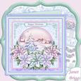 Vintage Christmas Hamlet & Poinsettia 8x Decoupage Mini Kit