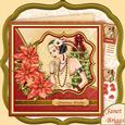 Christmas Art Deco Lady & Red Poinsettia 7.5 Mini Kit