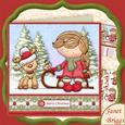 Izzy's Reindeer Sleigh Christmas 8x8 Decoupage Mini Kit