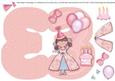 3 Today Little Princess Shaped Birthday Card