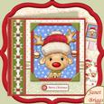 Jolly Reindeer Cheers 8x8 Christmas Decoupage Mini Kit