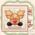 Peeping Rudolf 8x8 Christmas Decoupage Mini Kit