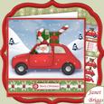 Santa's Car Christmas 7.5 Decoupage Mini Kit