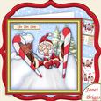Oh Oh Oh Ski Jump Santa Christmas 7.5 Decoupage Mini Kit