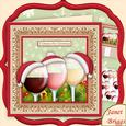 3 Cheers for Christmas Wine 8x8 Decoupage Mini Kit