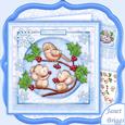 Pass the Parcel Mice & Robin 8x8 Decoupage Mini Kit