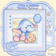 New Baby Boy Elephant 8x8 Decoupage Mini Kit & Birthday Ages
