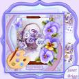 Artists Canvas Pansies 7.5 Decoupage Mini Kit