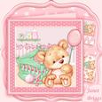 New Baby Girl Bear & Cradle 8x8 Decoupage Mini Kit