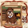 Wrinkly Old Detective Dog 8x8 Decoupage Mini Kit
