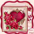 Wedding Day Verse Deep Rose Roses 8x8 Decoupage Mini Kit