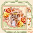 Yokshire Terrier & Summer Roses 8x8 Decoupage Mini Kit