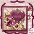 Pansy Heart & Verse for Wedding or Anniversary 8x8 Mini Kit