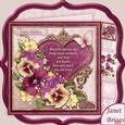 Pansies Heart & Verse All Occasions 8x8 Decoupage Mini Kit