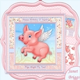 PIGS MIGHT FLY 8x8 Female Humorous Decoupage Mini Kit