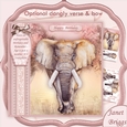 FEMALE ELEPHANT Age is Just a Number 8x8 Birthday Decoupage Mini Kit